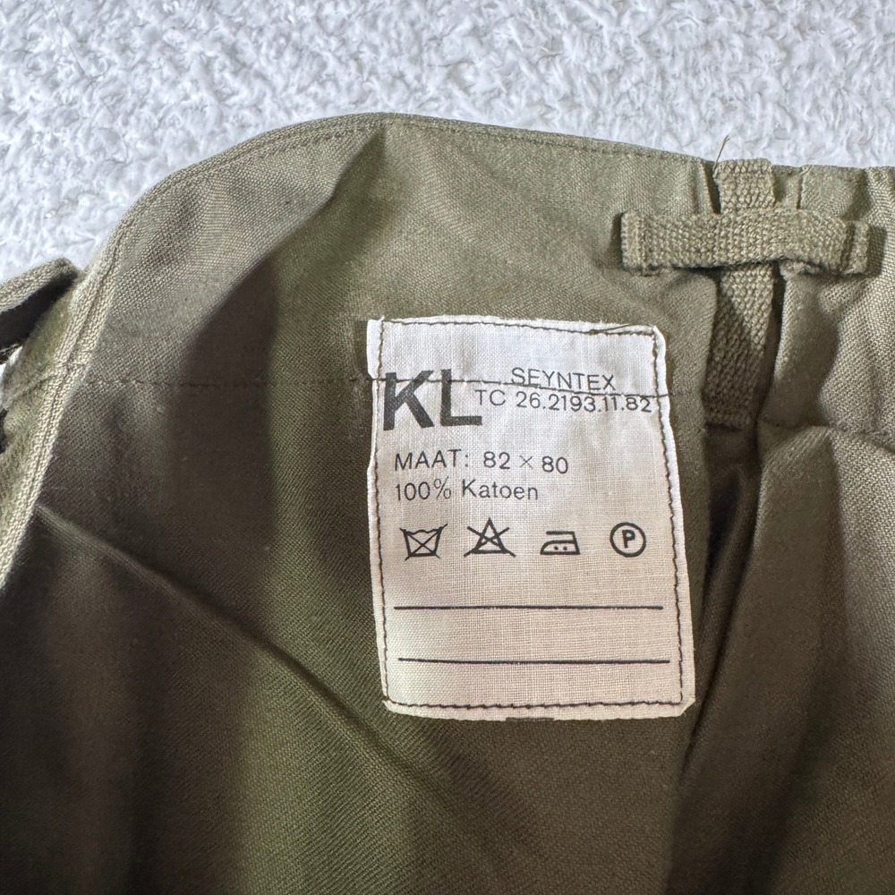 Vtg Seyntex KL Pants 30x31 Heavy Dutch Cargo Pockets Military Field Army Green - Picture 4 of 10